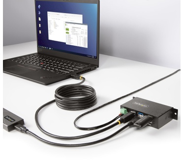 Startech.com 4-Port Managed USB Hub met 4x USB-A, Heavy Duty met Industriële Stalen Behuizing, ESD & Overspanningsbeveiliging, Wand/Bureau/Din-Rail Montage, USB 3.0/3.1/3.2 Gen 1 5Gbps