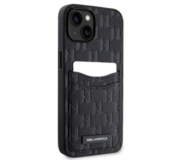 Karl Lagerfeld Saffiano Card Back Case - iPhone 14 (6.1") - Zwart Zwart