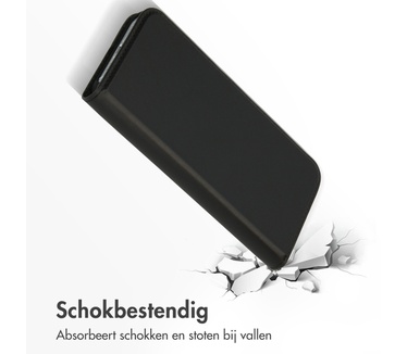 Accezz Premium Leather Slim Bookcase iPhone 13 Pro Max - Zwart