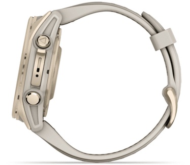 Garmin fēnix 8, 43mm, RVS body, Sapphire Glass, Goud (Beige)