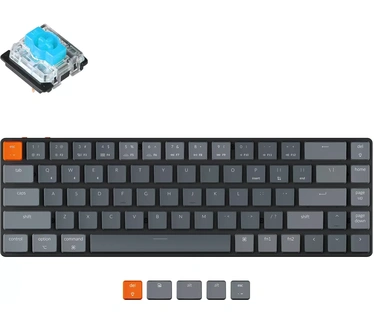 Keychron K7 Ultra-slim Wireless (RGB backlight Low profile hot swap Gateron mechanical Blue switch, Qwerty US)