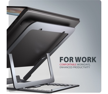 Axagon STND-LAG Laptop-Ständer, höhenverstellbar, faltbar, Aluminium