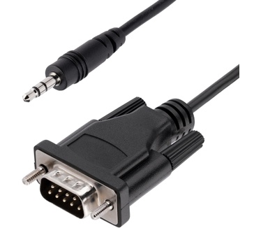 Startech.com 1m DB9 naar 3.5mm Seriële Kabel voor Serial Device Configuratie, RS232 DB9 Male naar Jack Kabel voor Calibratie van Projectors, Digital Signage, TVs via Audio Jack