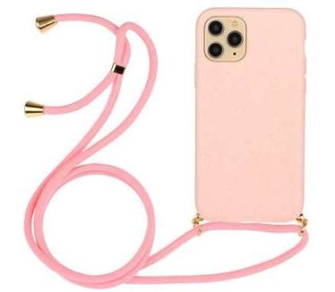 qMust Soft TPU Apple iPhone 12 Mini hoesje met koord - Roze