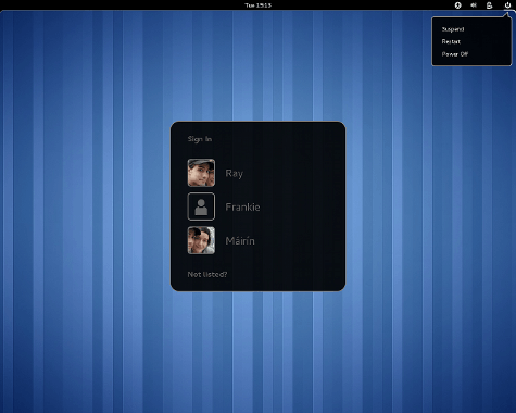 Gnome 3.2 aanmeldscherm