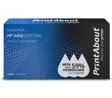 PrintAbout Huismerk HP 645A (C9730A) Toner 4-kleuren Voordeelbundel