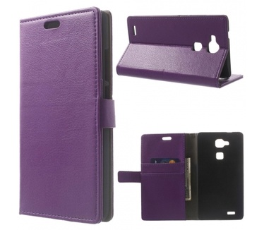 Kees Lederlook Portemonnee Hoesje Ascend Mate 7 - Paars