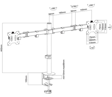 Eminent EM1512 Dual Desk Mount for monitors up to 32 inch