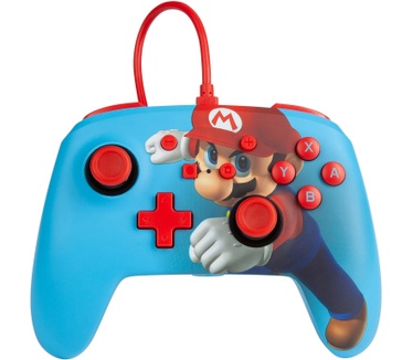 PowerA Enhanced Wired Controller For Nintendo Switch – Mario Punch Blauw, Multi-color, Rood, Wit, Zwart