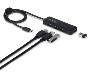 Startech.com 4-Port USB-C Hub, 5Gbps, Bus Powered, USB-C naar 4x USB-A Mini USB Hub, Extra Lange 61cm Host Kabel, PCR Kunststof, Draagbare Desktop / Laptop USB Hub