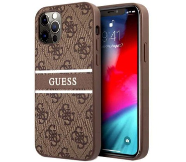 Guess 4G Printed Stripe Back Case iPhone 12/12 Pro (6.1'') Bruin Bruin