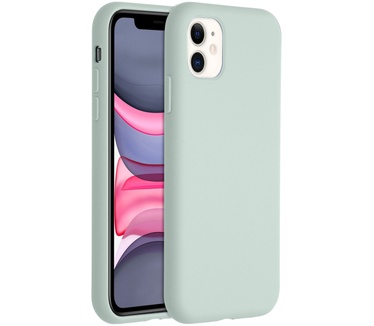 Accezz Liquid Silicone Backcover iPhone 11 - Sky Blue (iPhone 11) Blauw