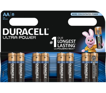 Duracell Ultra Power alkaline AA-batterijen, verpakking van 8