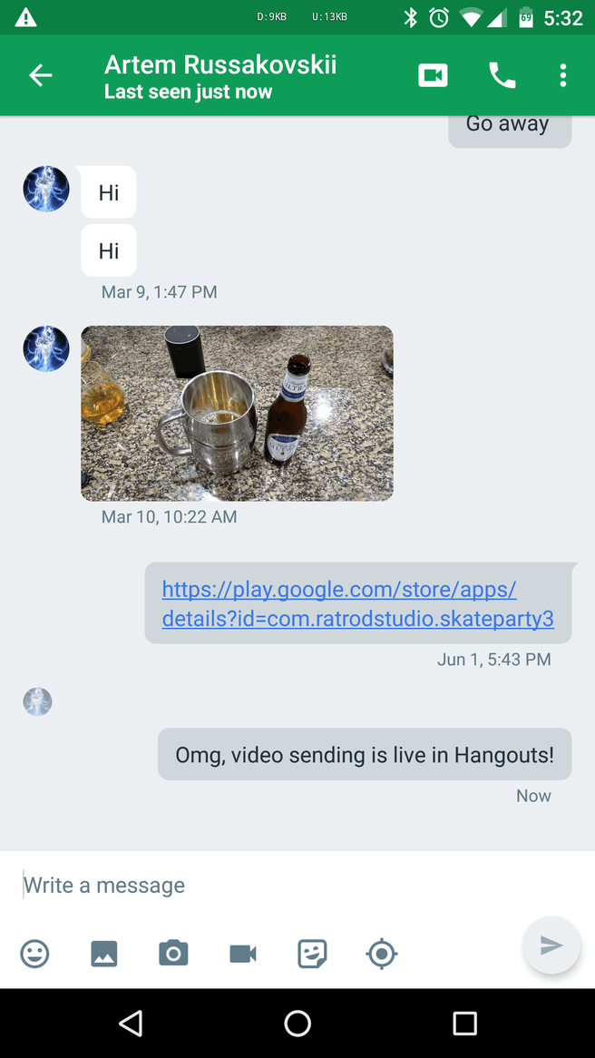 Hangouts video 