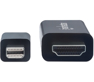 Manhattan Mini DisplayPort to HDMI Cable, 1080p, 3m, Male to Male, 1080p@60Hz (1920x1080p), Audio Pass-Through Uncompressed Digital 7.1, 5.1 and 2 channels, Black