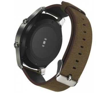 qMust Samsung Gear S3 Lederen Armband Bruin - Groen