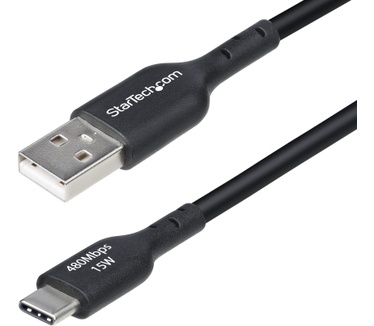Startech.com 3m USB-A naar USB-C Laadkabel, USB-A naar USB Type-C Oplaadkabel, Opladen & Synchroniseren, Fast Charge 3A, USB 2.0 Data Transfer Kabel, TPE Mantel, Zwart