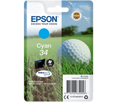 Epson Singlepack Cyan 34 DURABrite Ultra Ink