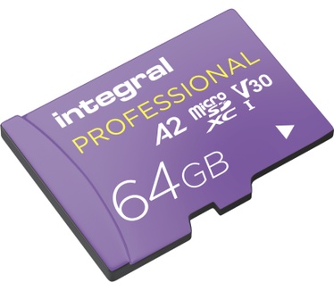 Integral 64GB PROFESSIONAL HIGH SPEED 180MB/S MICROSDXC V30 UHS-I U3