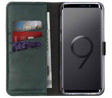 Selencia Echt Lederen Bookcase Samsung Galaxy S9