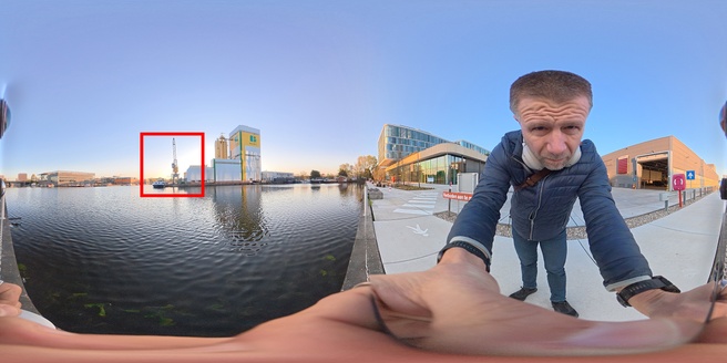 Het originele 360 graden beeld...