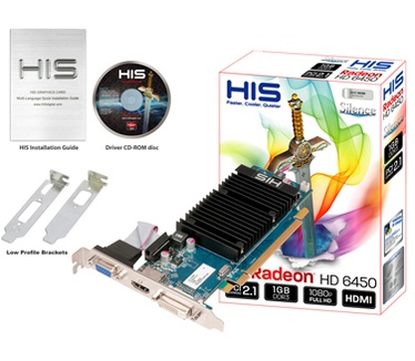 HIS 6450 Silence 1GB DDR3 PCI-E DVI/HDMI/VGA