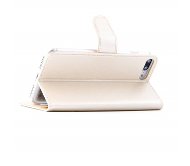 Luxe Lederen Bookcase hoesje voor de Apple iPhone 8 Plus - Goud (Apple iPhone 8 Plus) Goud