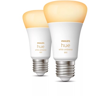 Philips Hue White Ambiance E27 800 lumen Bluetooth (2-pack)