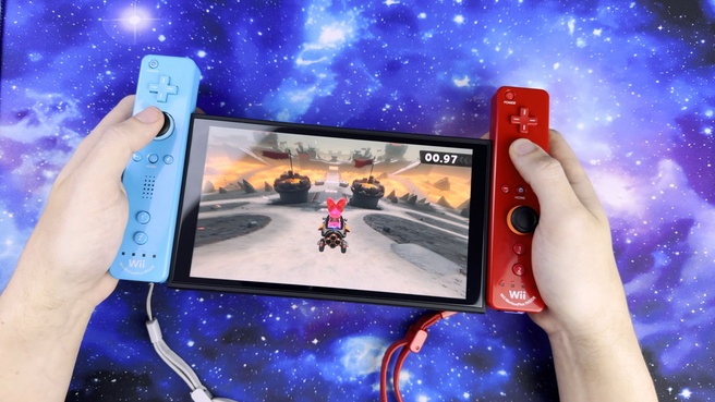 Wii-afstandsbedieningen als Switch 2 Joy-Cons. Bron: Kouzex
