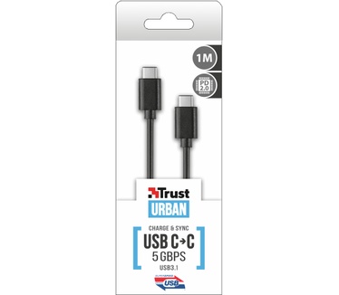 Trust 1m, 2xUSB3.1-C Zwart