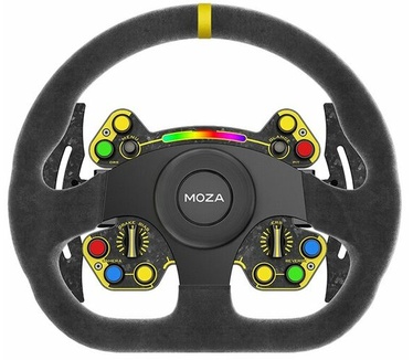 Moza RS Steering Wheel, D-Shape, Alcantara Zwart