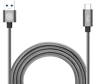 Nillkin Type-C Elite USB 3.0A naar USB-C Kabel (1m) - Zwart/Grijs