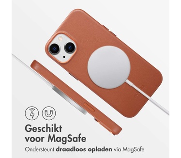 Accezz MagSafe Leather Backcover iPhone 14 - Bruin