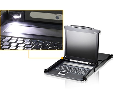 Aten 8-poorts PS/2 VGA LCD KVM-schakelaar met Ketenverbindingpoort