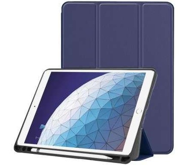 qMust iPad Air Smart Tri-Fold Case met Pen houder - Blauw
