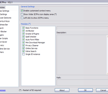 IE7pro 2.1 screenshot (410 pix)
