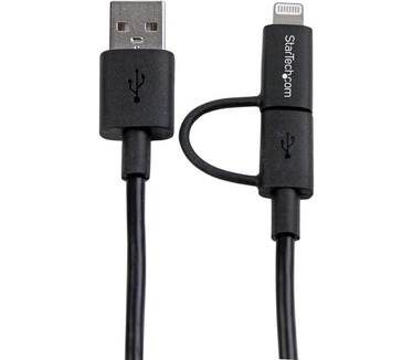 Startech.com Apple Lightning of Micro USB naar USB kabel 1 m zwart