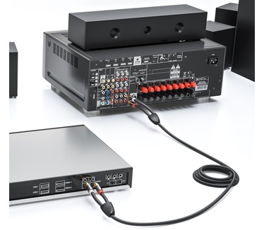 deleyCON deleyCON 12,5m Cinch Kabel Stereo Audio Cinch RCA Kabel 2x Cinch Stecker zu 2x Cinch Stecker HiFi-Anlage HiFi-Receiver Heimkino Blu-Ray Player schwarz