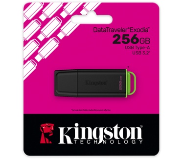 Kingston 256GB Portable USB 3.2 Gen 1 DataTraveler Exodia Black/Green