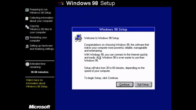 Windows 98SE installatie