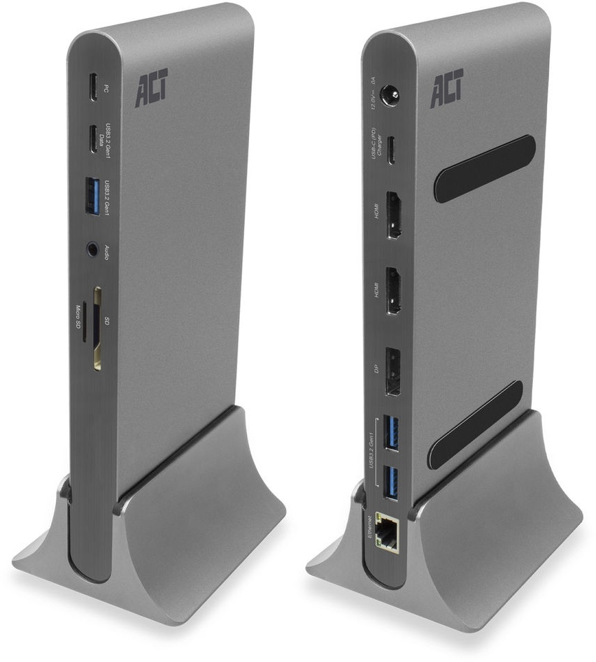 ACT USBC Docking Station for 3 monitors, HDMI, DisplayPort, with