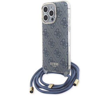 Guess 4G Printed Crossbody Case - iPhone 15 Pro Max (6.7") Blauw Blauw