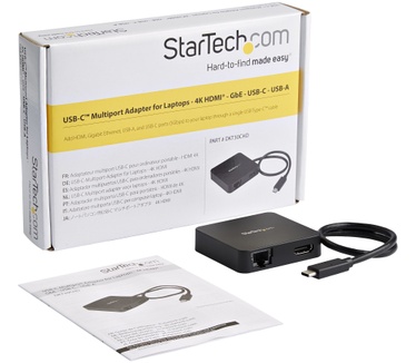 Startech.com USB-C Multiport Adapter for Laptops - 4K HDMI - GbE - USB-C - USB-A