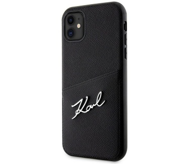 Karl Lagerfeld Saffiano Card Back Case iPhone 11/XR (6.1") Zwart Zwart