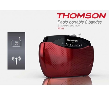 Thomson draagbare radio met AM en FM - rood / zwart