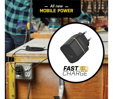 Otterbox EU Wall Charger 30W GaN - 1X USB-C 30W USB-PD, zwart