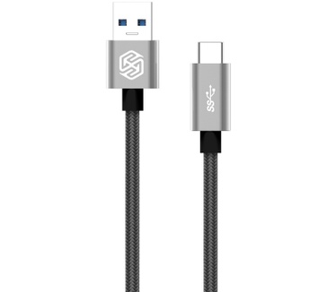 Nillkin Type-C Elite USB 3.0A naar USB-C Kabel (1m) - Zwart/Grijs