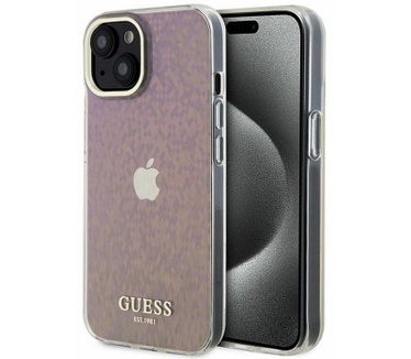Guess Faceted Mirror Back Case - Apple iPhone 15 (6.1") - Roze Roze