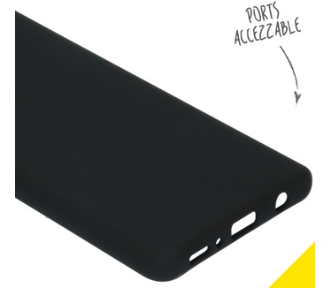 Accezz Liquid Silicone Backcover Samsung Galaxy A41 - Zwart (Galaxy A41) Zwart