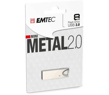 Emtec C800 Mini Metal Silver 2.0 8GB Zilver